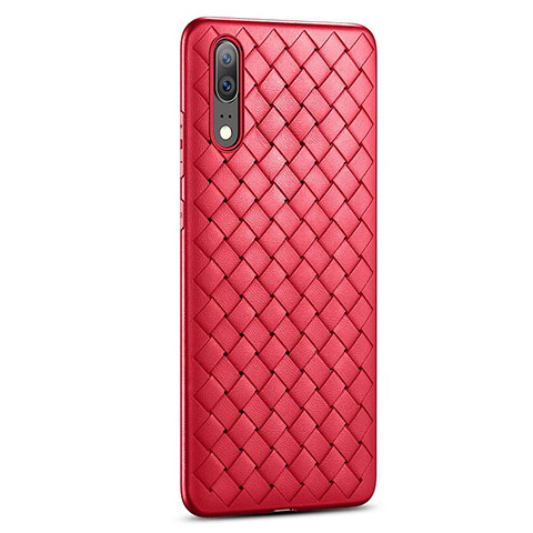 Silikon Hülle Handyhülle Gummi Schutzhülle Leder Tasche für Huawei P20 Rot