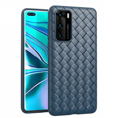 Silikon Hülle Handyhülle Gummi Schutzhülle Leder Tasche für Huawei P40 Blau