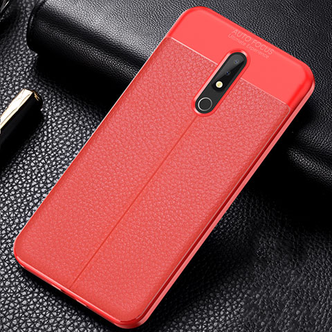 Silikon Hülle Handyhülle Gummi Schutzhülle Leder Tasche für Nokia X5 Rot