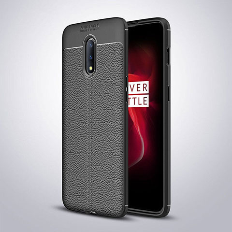 Silikon Hülle Handyhülle Gummi Schutzhülle Leder Tasche für OnePlus 7 Schwarz