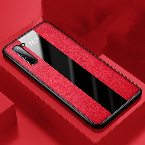 Silikon Hülle Handyhülle Gummi Schutzhülle Leder Tasche für Oppo F15 Rot