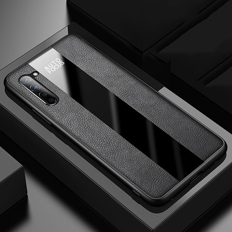 Silikon Hülle Handyhülle Gummi Schutzhülle Leder Tasche für Oppo F15 Schwarz