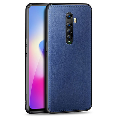 Silikon Hülle Handyhülle Gummi Schutzhülle Leder Tasche für Oppo Reno2 Blau