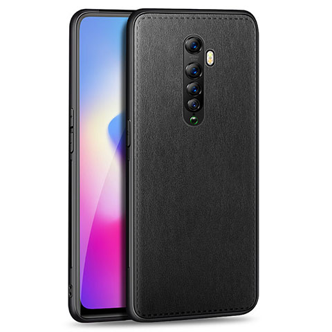 Silikon Hülle Handyhülle Gummi Schutzhülle Leder Tasche für Oppo Reno2 Schwarz