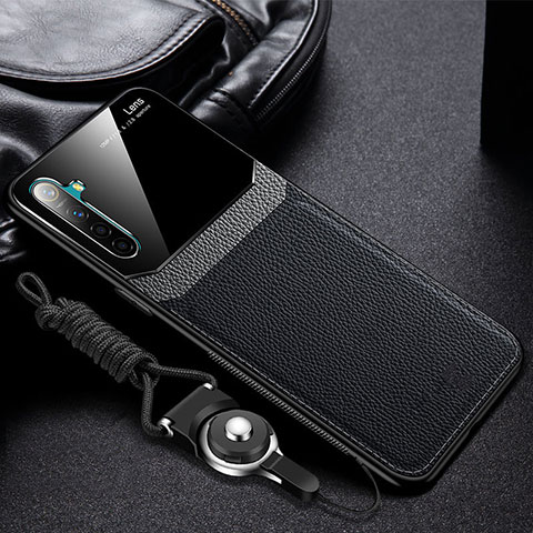 Silikon Hülle Handyhülle Gummi Schutzhülle Leder Tasche für Realme X2 Schwarz