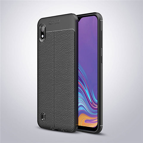 Silikon Hülle Handyhülle Gummi Schutzhülle Leder Tasche für Samsung Galaxy A10 Schwarz