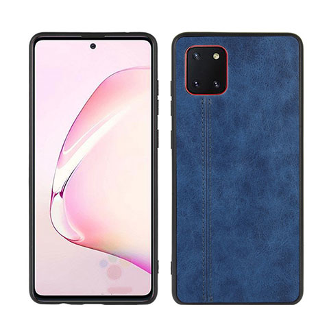 Silikon Hülle Handyhülle Gummi Schutzhülle Leder Tasche für Samsung Galaxy A81 Blau