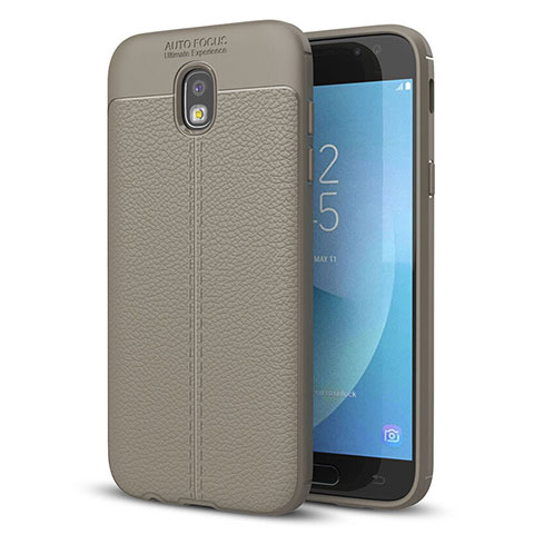 Silikon Hülle Handyhülle Gummi Schutzhülle Leder Tasche für Samsung Galaxy J5 (2017) Duos J530F Grau