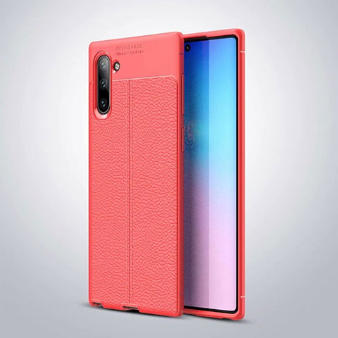 Silikon Hülle Handyhülle Gummi Schutzhülle Leder Tasche für Samsung Galaxy Note 10 5G Rot