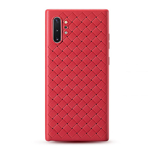 Silikon Hülle Handyhülle Gummi Schutzhülle Leder Tasche für Samsung Galaxy Note 10 Plus 5G Rot