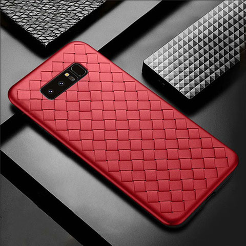 Silikon Hülle Handyhülle Gummi Schutzhülle Leder Tasche für Samsung Galaxy Note 8 Rot