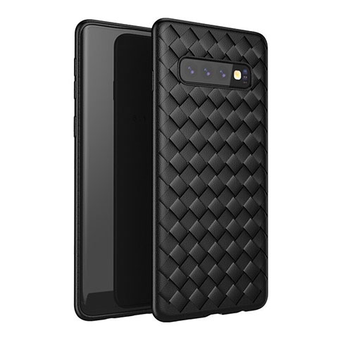 Silikon Hülle Handyhülle Gummi Schutzhülle Leder Tasche für Samsung Galaxy S10 5G Schwarz