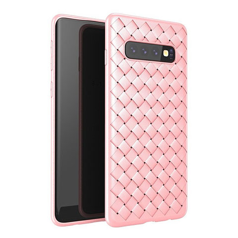 Silikon Hülle Handyhülle Gummi Schutzhülle Leder Tasche für Samsung Galaxy S10 Plus Rosegold