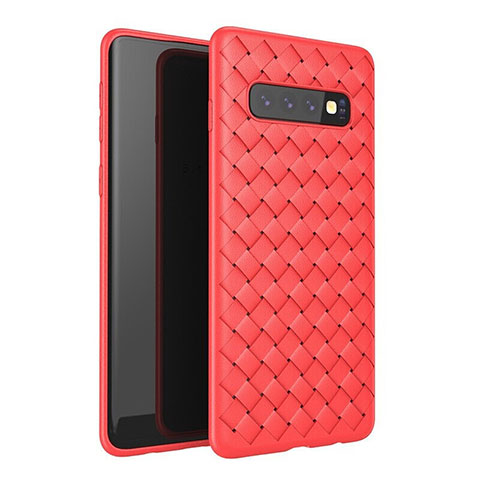 Silikon Hülle Handyhülle Gummi Schutzhülle Leder Tasche für Samsung Galaxy S10 Rot