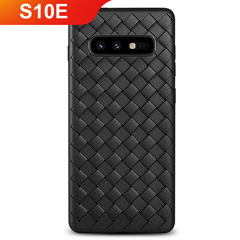 Silikon Hülle Handyhülle Gummi Schutzhülle Leder Tasche für Samsung Galaxy S10e Schwarz