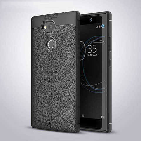 Silikon Hülle Handyhülle Gummi Schutzhülle Leder Tasche für Sony Xperia L2 Schwarz