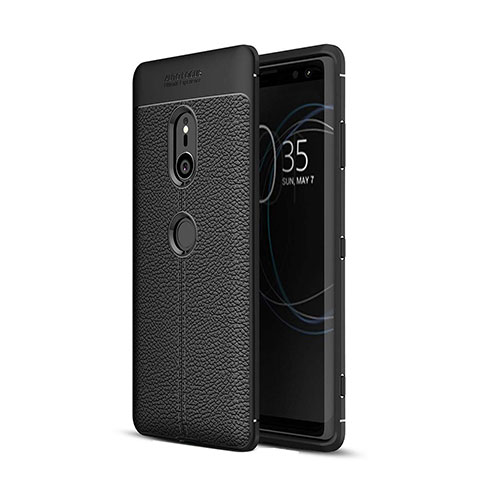 Silikon Hülle Handyhülle Gummi Schutzhülle Leder Tasche für Sony Xperia XZ3 Schwarz