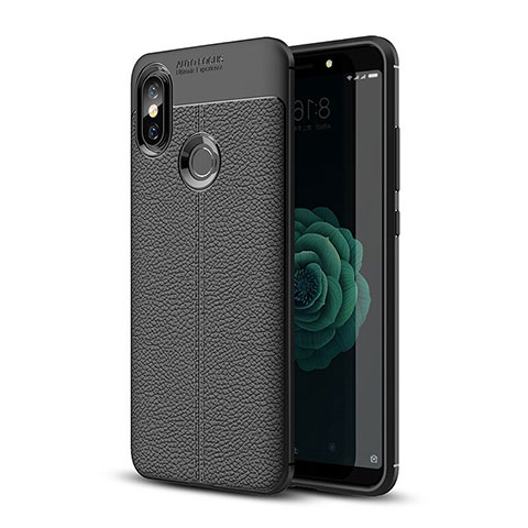 Silikon Hülle Handyhülle Gummi Schutzhülle Leder Tasche für Xiaomi Mi A2 Schwarz