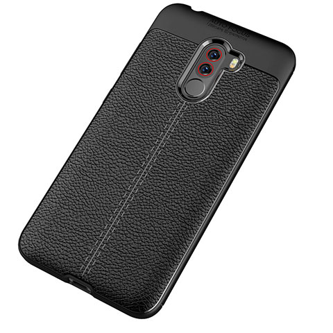 Silikon Hülle Handyhülle Gummi Schutzhülle Leder Tasche für Xiaomi Pocophone F1 Schwarz