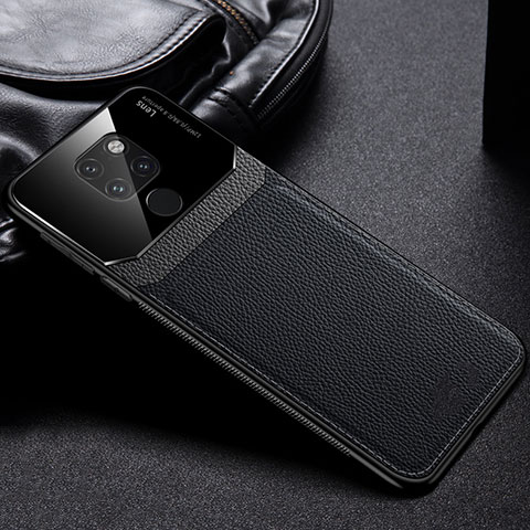 Silikon Hülle Handyhülle Gummi Schutzhülle Leder Tasche H01 für Huawei Mate 20 Schwarz