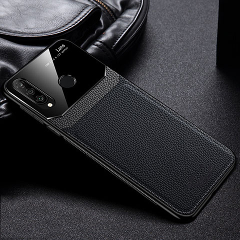 Silikon Hülle Handyhülle Gummi Schutzhülle Leder Tasche H01 für Huawei P30 Lite XL Schwarz