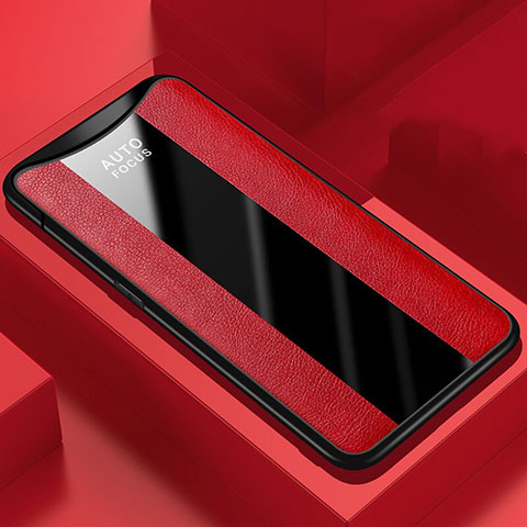 Silikon Hülle Handyhülle Gummi Schutzhülle Leder Tasche H01 für Oppo Find X Super Flash Edition Rot