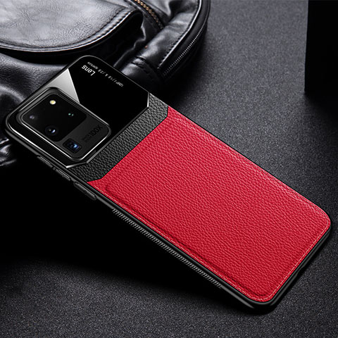 Silikon Hülle Handyhülle Gummi Schutzhülle Leder Tasche H01 für Samsung Galaxy S20 Ultra Rot