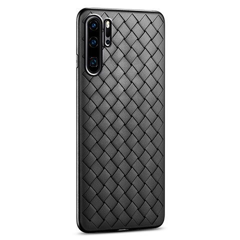 Silikon Hülle Handyhülle Gummi Schutzhülle Leder Tasche H02 für Huawei P30 Pro New Edition Schwarz