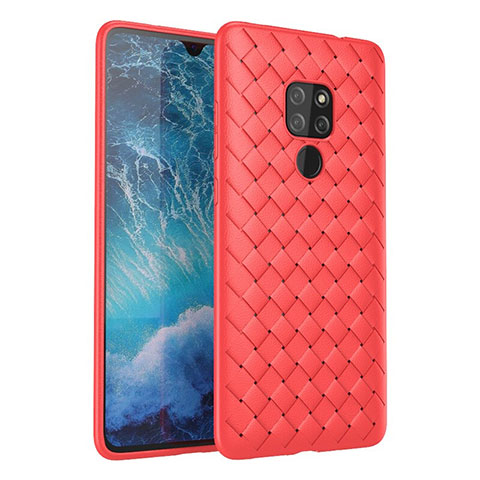 Silikon Hülle Handyhülle Gummi Schutzhülle Leder Tasche H03 für Huawei Mate 20 Rot