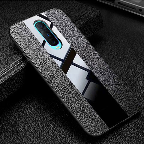 Silikon Hülle Handyhülle Gummi Schutzhülle Leder Tasche H03 für Oppo R17 Pro Schwarz