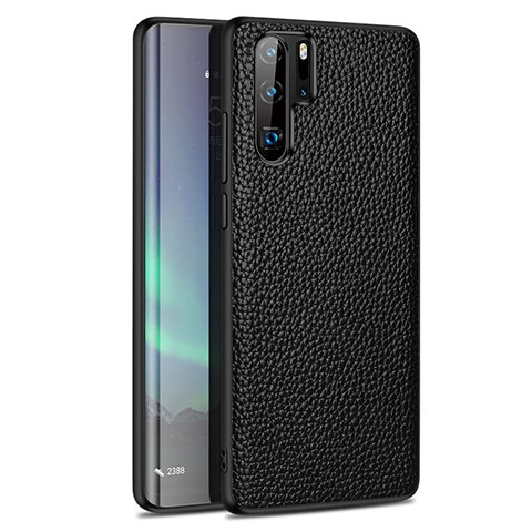 Silikon Hülle Handyhülle Gummi Schutzhülle Leder Tasche H05 für Huawei P30 Pro New Edition Schwarz