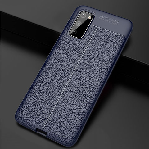 Silikon Hülle Handyhülle Gummi Schutzhülle Leder Tasche H05 für Samsung Galaxy S20 Blau