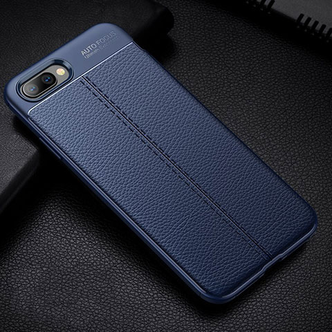 Silikon Hülle Handyhülle Gummi Schutzhülle Leder Tasche H07 für Oppo K1 Blau