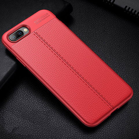 Silikon Hülle Handyhülle Gummi Schutzhülle Leder Tasche H07 für Oppo K1 Rot