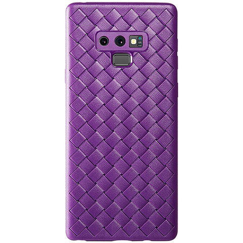 Silikon Hülle Handyhülle Gummi Schutzhülle Leder Tasche L01 für Samsung Galaxy Note 9 Violett