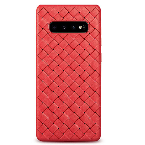 Silikon Hülle Handyhülle Gummi Schutzhülle Leder Tasche L02 für Samsung Galaxy S10 Rot