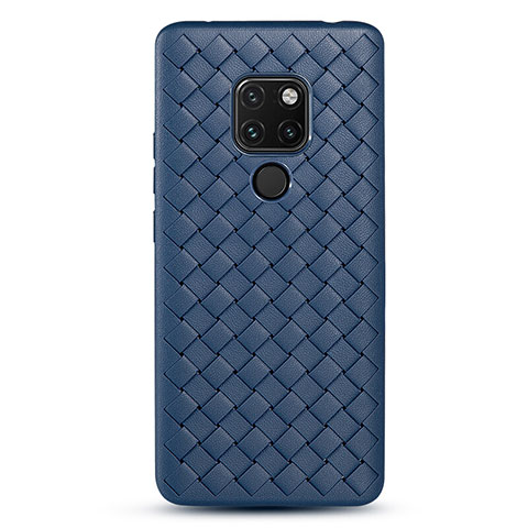 Silikon Hülle Handyhülle Gummi Schutzhülle Leder Tasche S01 für Huawei Mate 20 Blau