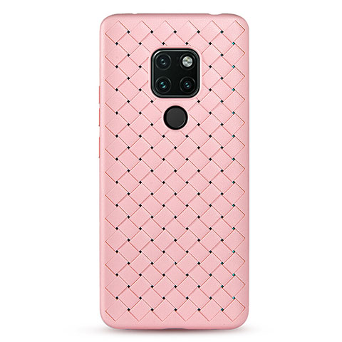 Silikon Hülle Handyhülle Gummi Schutzhülle Leder Tasche S01 für Huawei Mate 20 Rosa