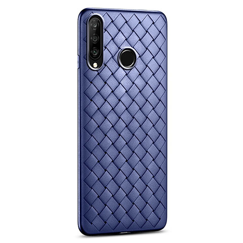 Silikon Hülle Handyhülle Gummi Schutzhülle Leder Tasche S01 für Huawei Nova 4e Blau