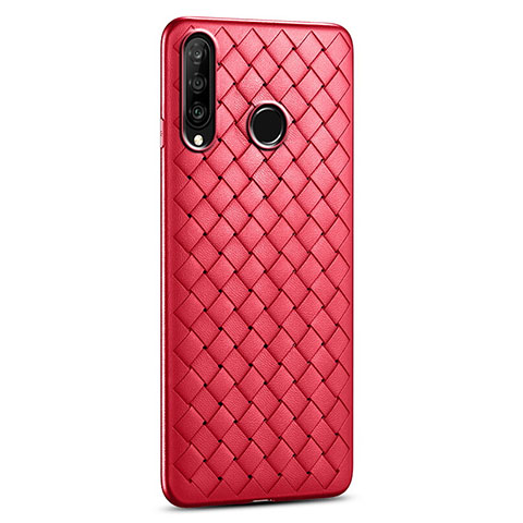 Silikon Hülle Handyhülle Gummi Schutzhülle Leder Tasche S01 für Huawei Nova 4e Rot