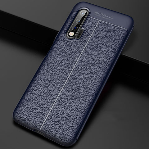 Silikon Hülle Handyhülle Gummi Schutzhülle Leder Tasche S01 für Huawei Nova 6 Blau