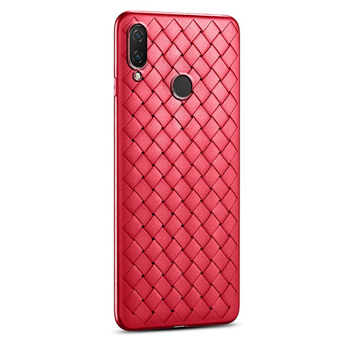 Silikon Hülle Handyhülle Gummi Schutzhülle Leder Tasche S01 für Huawei P Smart (2019) Rot