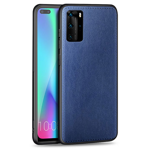 Silikon Hülle Handyhülle Gummi Schutzhülle Leder Tasche S01 für Huawei P40 Pro Blau