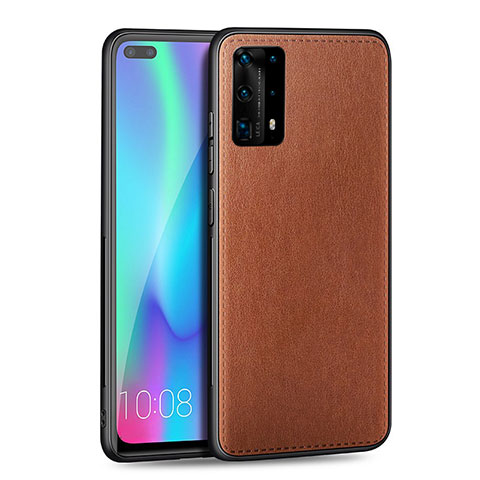 Silikon Hülle Handyhülle Gummi Schutzhülle Leder Tasche S01 für Huawei P40 Pro+ Plus Braun