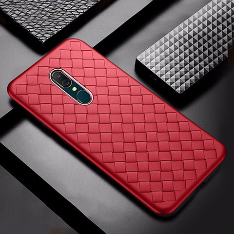 Silikon Hülle Handyhülle Gummi Schutzhülle Leder Tasche S01 für Oppo A9 Rot