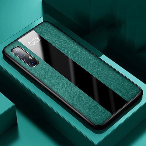 Silikon Hülle Handyhülle Gummi Schutzhülle Leder Tasche S01 für Oppo Find X2 Neo Grün