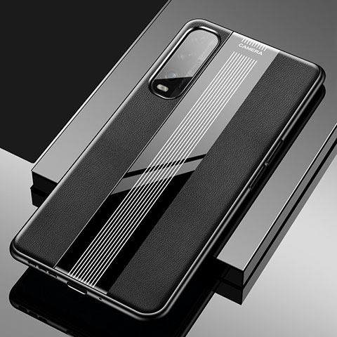 Silikon Hülle Handyhülle Gummi Schutzhülle Leder Tasche S01 für Oppo Find X2 Schwarz