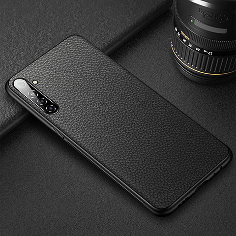 Silikon Hülle Handyhülle Gummi Schutzhülle Leder Tasche S01 für Oppo K5 Schwarz