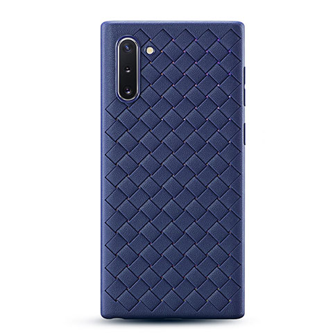 Silikon Hülle Handyhülle Gummi Schutzhülle Leder Tasche S01 für Samsung Galaxy Note 10 Blau