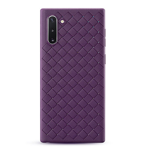 Silikon Hülle Handyhülle Gummi Schutzhülle Leder Tasche S01 für Samsung Galaxy Note 10 Violett